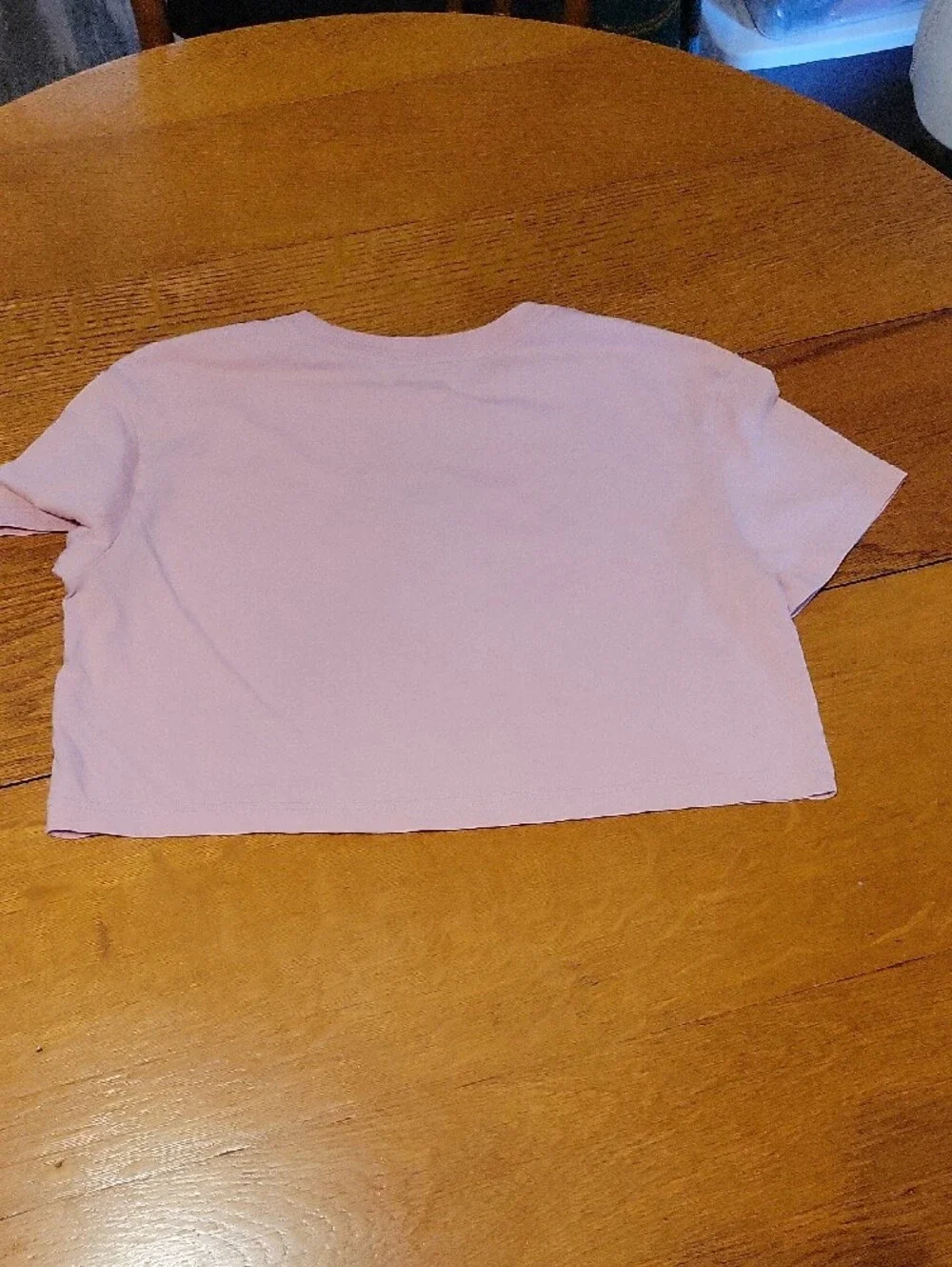 Nike Light Pink Crop Tee with Black Swoosh